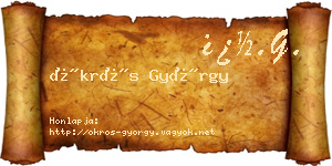 Ökrös György névjegykártya