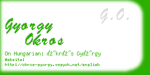 gyorgy okros business card